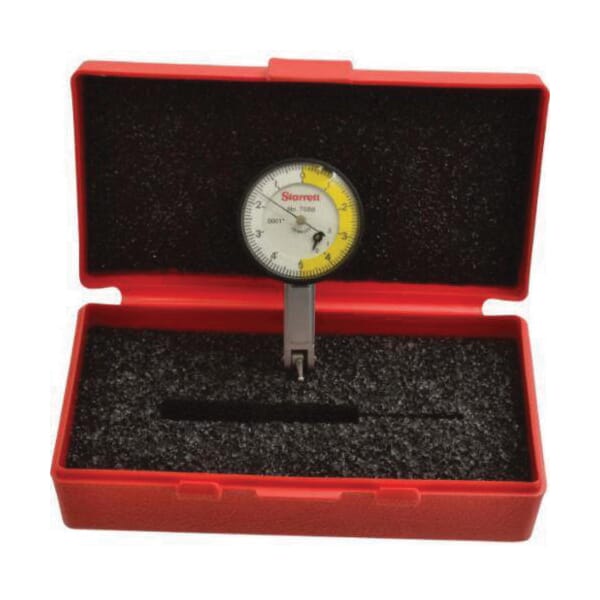 Starrett® 708BZ Balanced Standard Dial Test Indicator, 0.2 in Measuring, 0 to 5 to 0 Dial Reading, Graduations 0.0001 in, 1-3/8 in Dial, 13/16 in L Tip